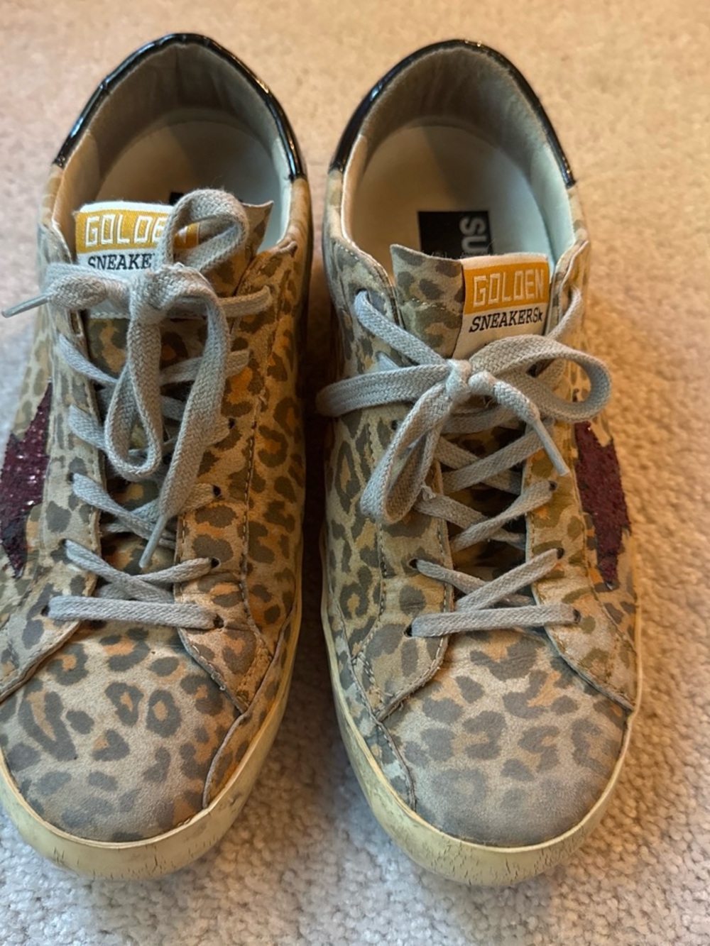 Golden Sneakers Leopard Print Low-Top Sneakers superstar - Picture 1 of 8